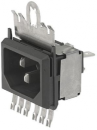 Plug C14, snap-in, plug-in connection, black, GRF2.0220.11