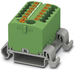 Distribution block, push-in connection, 0.14-4.0 mm², 13 pole, 24 A, 8 kV, green, 3273228