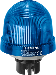 Integrated signal lamp, single flash light 115 V UC, blue
