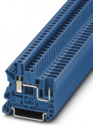 Through terminal block, screw/plug-in connection, 0.14-6.0 mm², 2 pole, 32 A, 8 kV, blue, 3045596