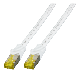 Patch cable, RJ45 plug, straight to RJ45 plug, straight, Cat 6A, S/FTP, LSZH, 30 m, white
