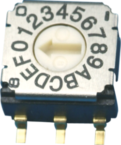 Encoding rotary switches, 16 pole, BCD-Real, straight, 100 mA/5 VDC, SH-7050MB