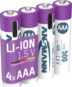 1311-0028 Ansmann Round Cell Batteries, 9V Block Batteries