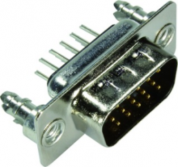 D-Sub plug, 15 pole, high density, equipped, straight, solder pin, 09561617712