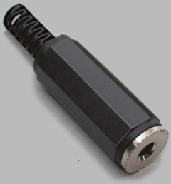3.5 mm jack socket, 3 pole (stereo), solder connection, plastic, 1108003