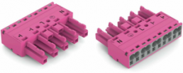Socket, 5 pole, spring-clamp connection, 0.5-4.0 mm², pink, 770-285/080-000