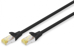 Patch cable, RJ45 plug, straight to RJ45 plug, straight, Cat 6A, S/FTP, LSZH, 5 m, black