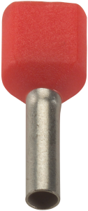 Insulated Wire end ferrule, 10 mm², 26 mm/14 mm long, red, 61802034