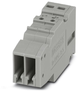 COMBI jack, push-in connection, 0.14-4.0 mm², 2 pole, 24 A, 6 kV, gray, 3000656