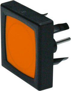 Short-stroke pushbutton, 1 Form A (N/O), 125 mA/48 VDC, unlit , actuator (black/orange), 3 N, solder connection