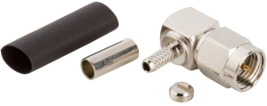 SMA plug 50 Ω, RG-174, RG-188, RG-316, LMR-100A, Belden 7805A, RG-174LL, solder connection, angled, 901-9881-RFX