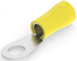 Insulated ring cable lug, 21 mm², AWG 4, 9.53 mm, yellow
