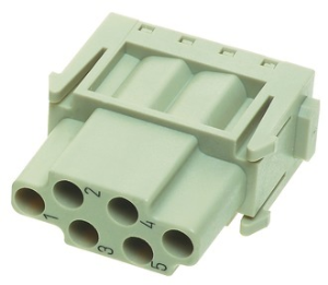 Socket contact insert, 6 pole, unequipped, crimp connection, 09140063101