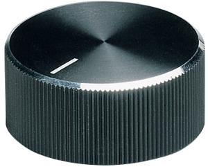 Rotary knob, 6 mm, plastic, black, Ø 22 mm, H 13 mm, A1422260