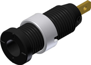 2 mm socket, flat plug connection, mounting Ø 8 mm, CAT III, black, MSEB 2610 F 2,8 AU SW