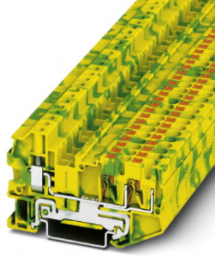 Protective conductor terminal, push-in connection, 0.2-6.0 mm², 3 pole, 8 kV, yellow/green, 3211862