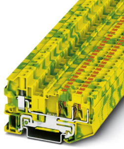 Protective conductor terminal, push-in connection, 0.2-6.0 mm², 3 pole, 8 kV, yellow/green, 3211862