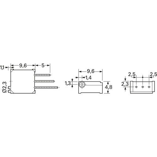 CT-94EW-203-20K OHM Nidec Copal Trimmer Potentiometers Image 2