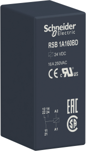 Interface relay 1 Form C (NO/NC), 1440 Ω, 16 A, 24 V (DC), RSB1A160BD