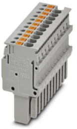 Plug, push-in connection, 0.14-1.5 mm², 11 pole, 17.5 A, 6 kV, gray, 3212604