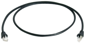 Patch cable, RJ45 plug, straight to RJ45 plug, straight, Cat 5e, F/UTP, PVC, 50 m, black