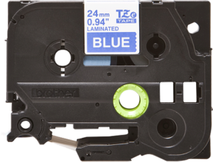 Labelling tape cartridge, 24 mm, tape blue, font white, 8 m, TZE-555
