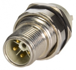 Panel plug, M12, 5 pole, solder connection, screw locking, straight, 21033961530