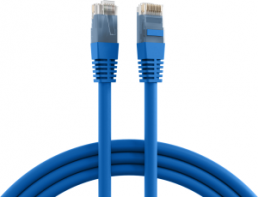 Patch cable, RJ45 plug, straight to RJ45 plug, straight, Cat 6A, U/UTP, PVC, 1.5 m, blue