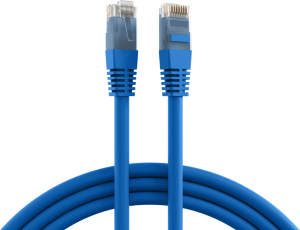 Patch cable, RJ45 plug, straight to RJ45 plug, straight, Cat 6A, U/UTP, PVC, 0.5 m, blue