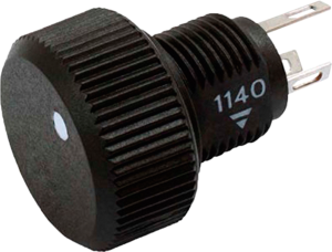 Cermet potentiometer with knob, 2.2 kΩ, 1 W, linear, solder lug, P16NP222MAB15