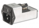 IEC plug C14, 50 to 60 Hz, 1 A, 250 VAC, 10 mH, faston plug 6.3 mm, 4301.5011
