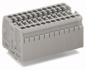 Terminal block compact block, 10 pole, pitch 5 mm, 0.08-2.5 mm², AWG 28-12, 24 A, 500 V, spring-cage connection, 869-190