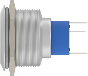 Switch, 1 pole, silver, illuminated  (blue), 3 A/250 VAC, mounting Ø 23.7 mm, IP67, 2317658-5