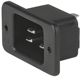 Plug C20, 3 pole, screw mounting, screw connection, black, 6163.0007