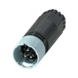 Circular connector, frontpanel, black, 3 poles, 0,5 - 2,5 mm², 400 V, 25A, screw, male, for Signal