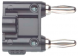Double laboratory plug, 4 mm, black, 15 A
