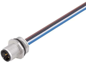 Sensor actuator cable, M12-flange plug, straight to open end, 3 pole, 2.5 m, PUR, 1985860000