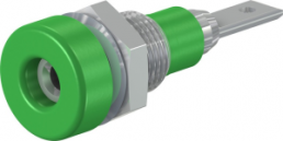 2 mm socket, flat plug connection, mounting Ø 6.4 mm, green, 23.0030-25