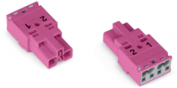 Plug, 2 pole, spring-clamp connection, 0.5-4.0 mm², pink, 770-292