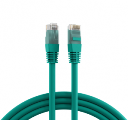 Patch cable, RJ45 plug, straight to RJ45 plug, straight, Cat 6A, U/UTP, PVC, 1.5 m, green