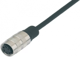 Sensor actuator cable, M16-cable socket, straight to open end, 8 pole, 2 m, PUR, black, 3 A, 79 6072 20 08