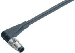 Sensor actuator cable, M5-cable plug, angled to open end, 3 pole, 5 m, PUR, black, 1 A, 77 3457 0000 40003-0500