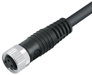 Sensor actuator cable, M8-cable socket, straight to open end, 3 pole, 5 m, PVC, black, 4 A, 79 3406 45 03