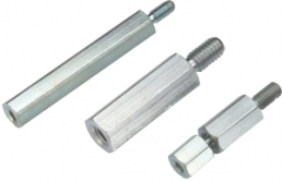 Hexagon spacer bolt, External/Internal Thread, M3/M3, 15 mm, steel