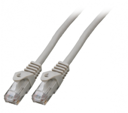 Patch cable, RJ45 plug, straight to RJ45 plug, straight, Cat 5e, U/UTP, LSZH, 0.5 m, gray