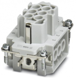 Socket contact insert, 6B, 6 pole, equipped, screw connection, with PE contact, 1648128
