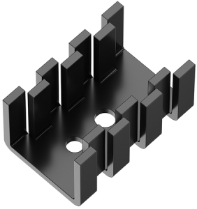 Finger shaped heatsink, 28 x 18.5 x 15 mm, 17 K/W, black anodized