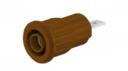4 mm socket, flat plug connection, mounting Ø 12.2 mm, CAT III, CAT IV, brown, 23.3160-27