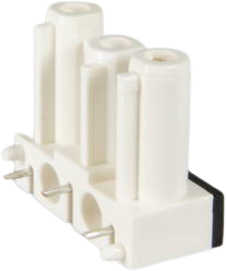 Socket, 3 pole, cable assembly, solder connection, 0.5-2.5 mm², white, AC 166 GBULH/ 3 WS