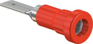 4 mm socket, flat plug connection, mounting Ø 6.8 mm, red, 23.1015-22